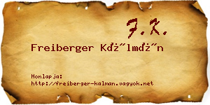 Freiberger Kálmán névjegykártya